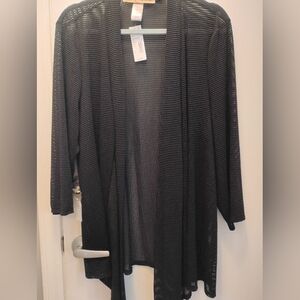 Black Open-Front Knit Sweater